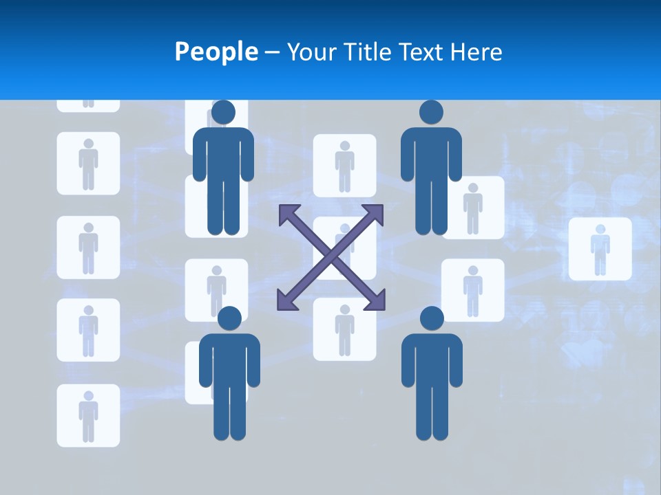 A Group Of People Standing In Front Of A Blue Background PowerPoint Template