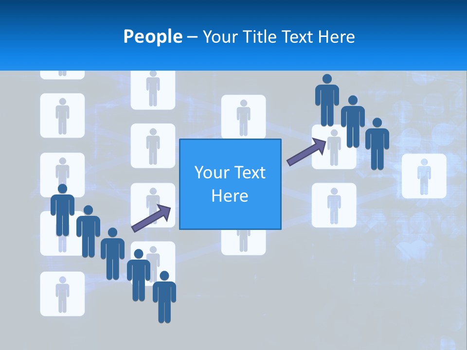 A Group Of People Standing In Front Of A Blue Background PowerPoint Template