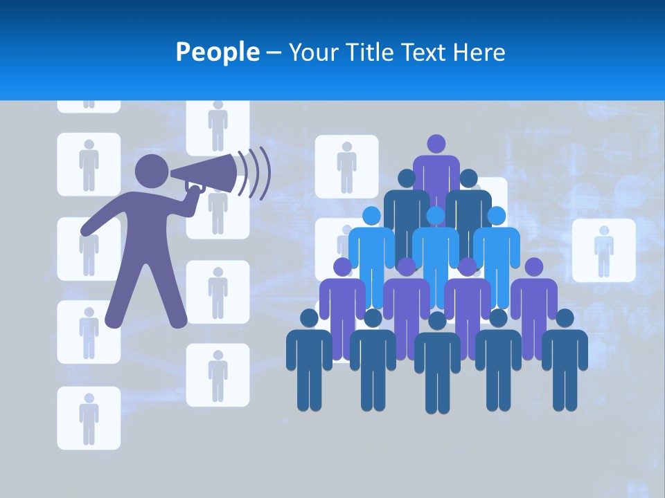 A Group Of People Standing In Front Of A Blue Background PowerPoint Template