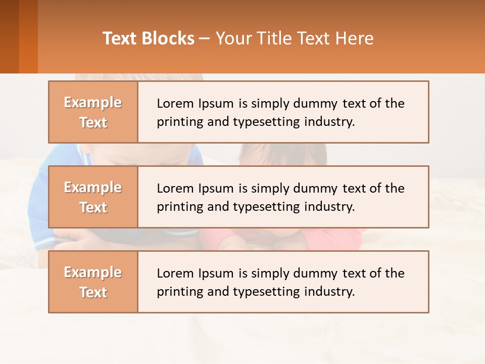 Two Children Laying On A Bed Playing With A Tablet PowerPoint Template