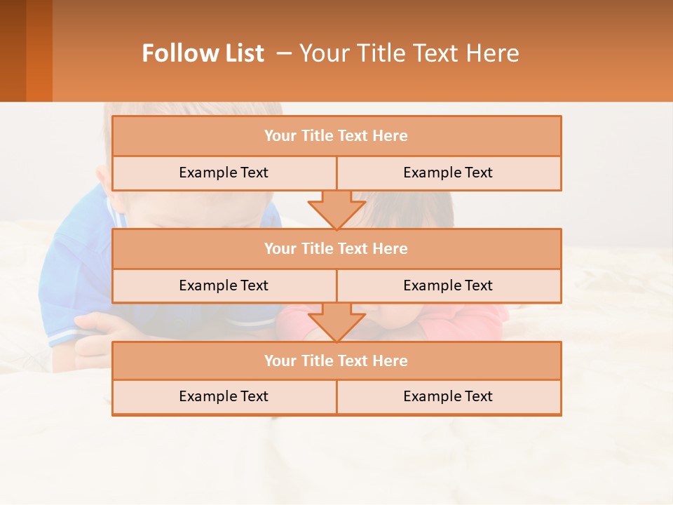 Two Children Laying On A Bed Playing With A Tablet PowerPoint Template