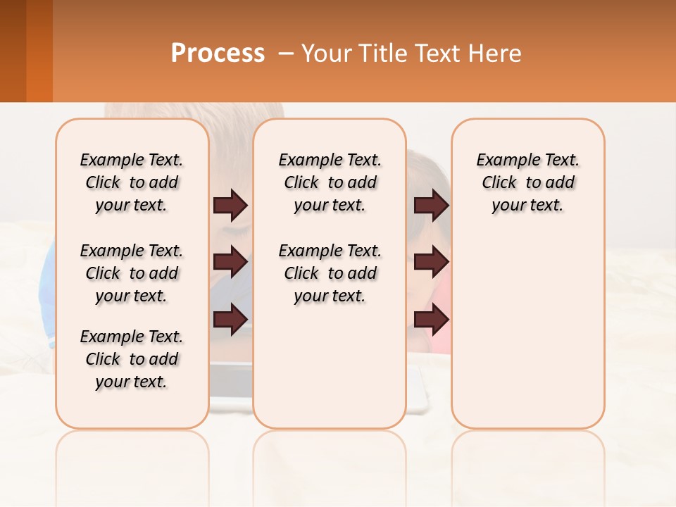 Two Children Laying On A Bed Playing With A Tablet PowerPoint Template