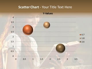 A Woman Reading A Book In A Park PowerPoint Template