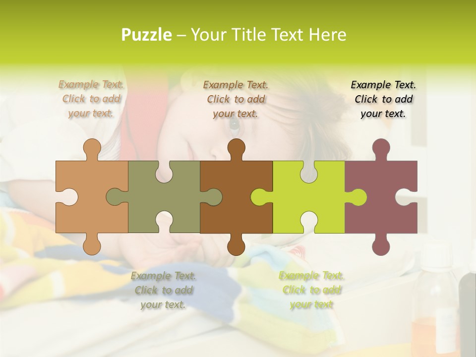 A Child Laying On A Bed With A Blanket PowerPoint Template