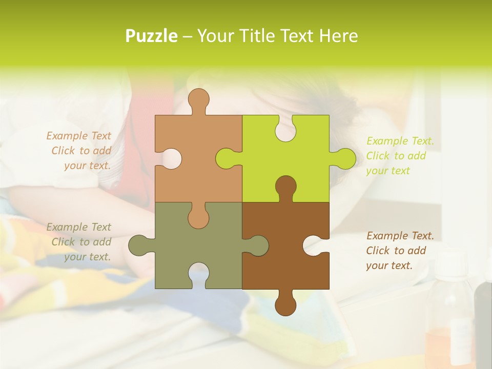 A Child Laying On A Bed With A Blanket PowerPoint Template