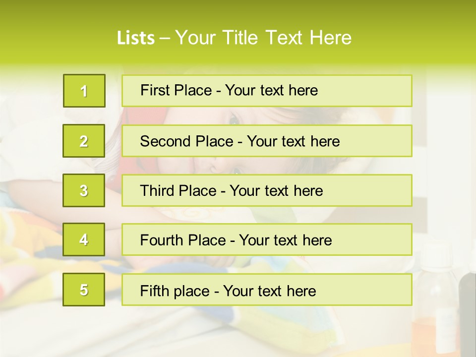 A Child Laying On A Bed With A Blanket PowerPoint Template