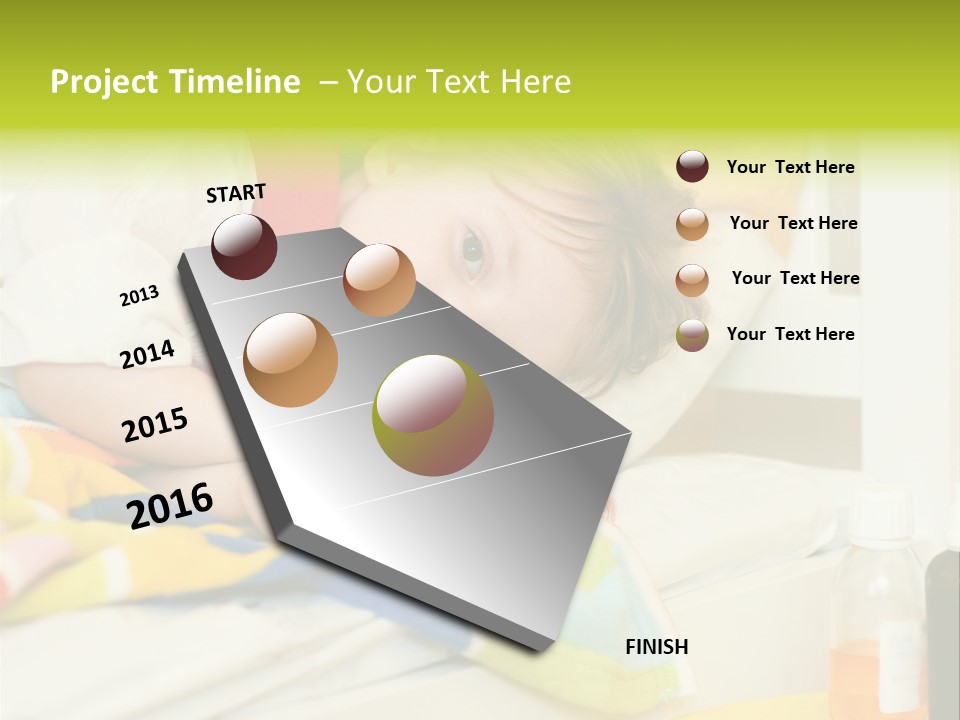 A Child Laying On A Bed With A Blanket PowerPoint Template