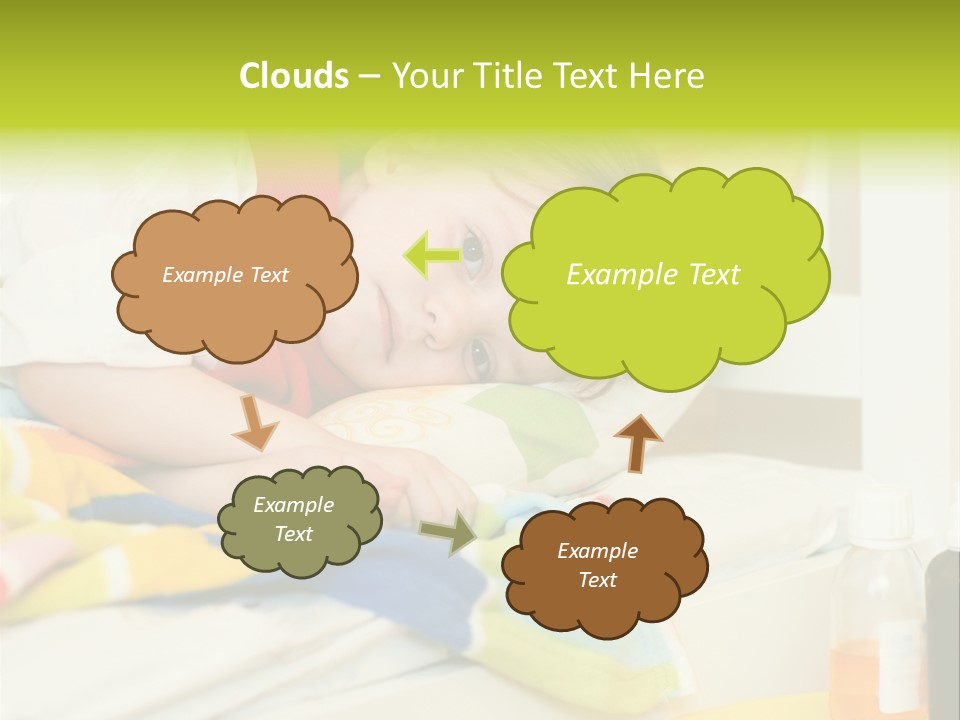 A Child Laying On A Bed With A Blanket PowerPoint Template