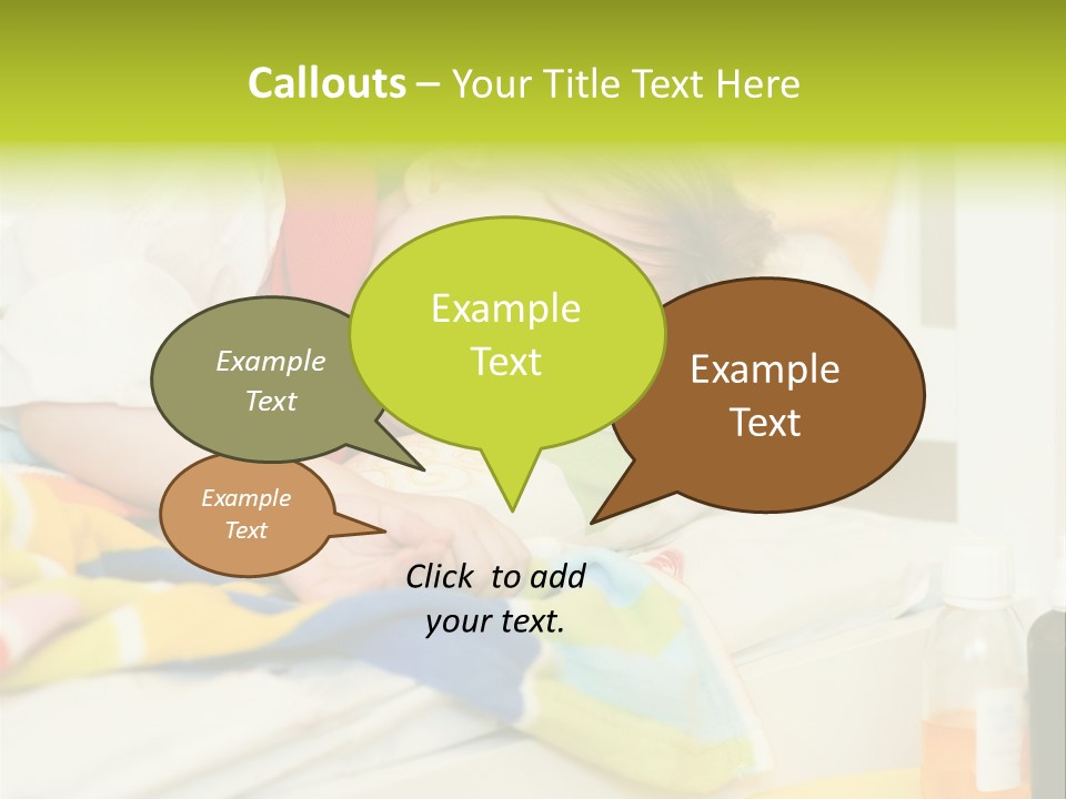 A Child Laying On A Bed With A Blanket PowerPoint Template