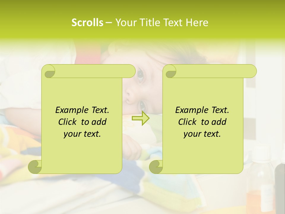 A Child Laying On A Bed With A Blanket PowerPoint Template