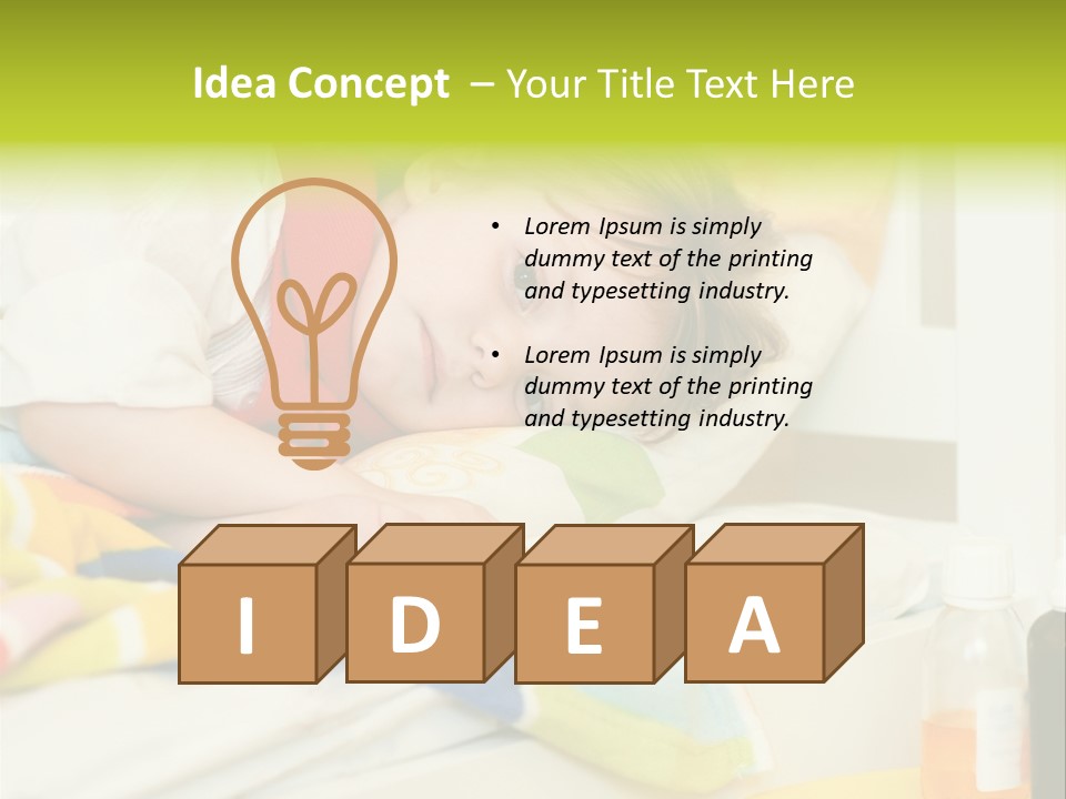 A Child Laying On A Bed With A Blanket PowerPoint Template