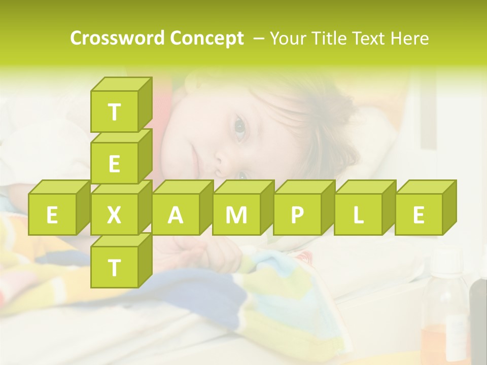 A Child Laying On A Bed With A Blanket PowerPoint Template