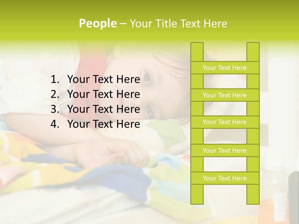 A Child Laying On A Bed With A Blanket PowerPoint Template