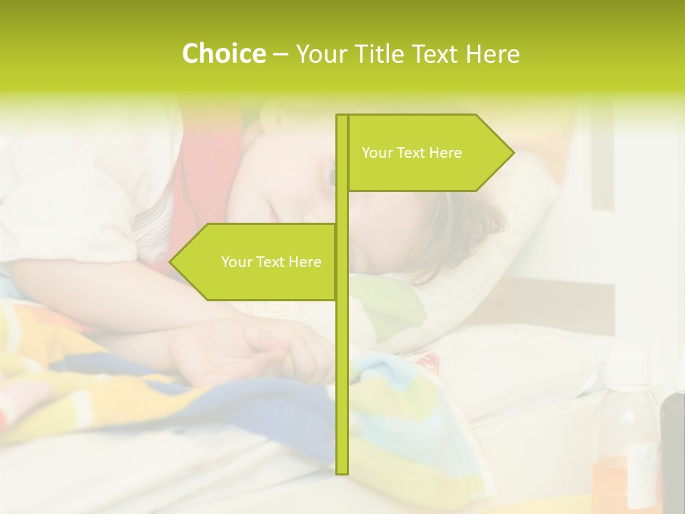 A Child Laying On A Bed With A Blanket PowerPoint Template