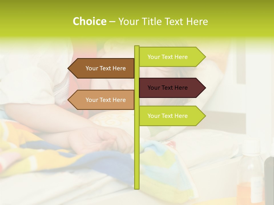 A Child Laying On A Bed With A Blanket PowerPoint Template