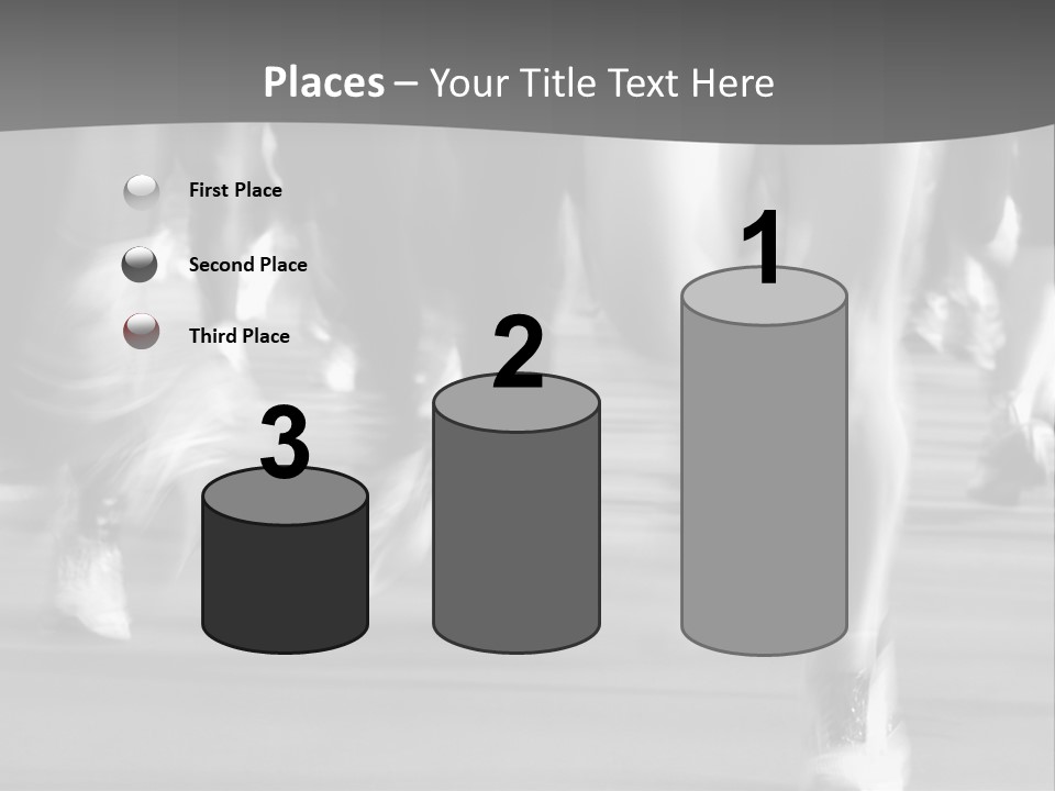 A Group Of People Walking Down A Street In Black And White PowerPoint Template