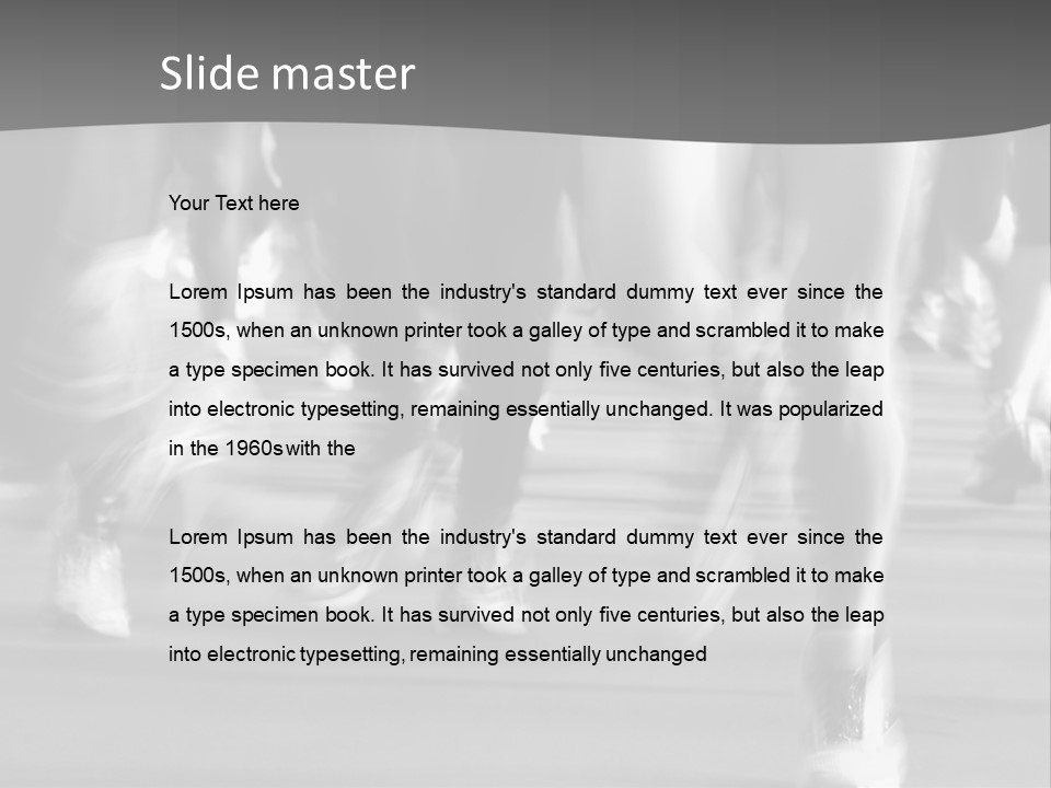 A Group Of People Walking Down A Street In Black And White PowerPoint Template