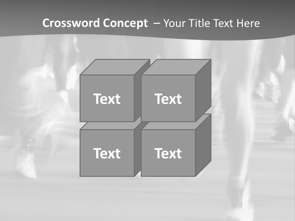 A Group Of People Walking Down A Street In Black And White PowerPoint Template