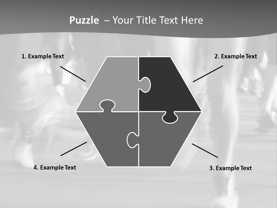 A Group Of People Walking Down A Street In Black And White PowerPoint Template