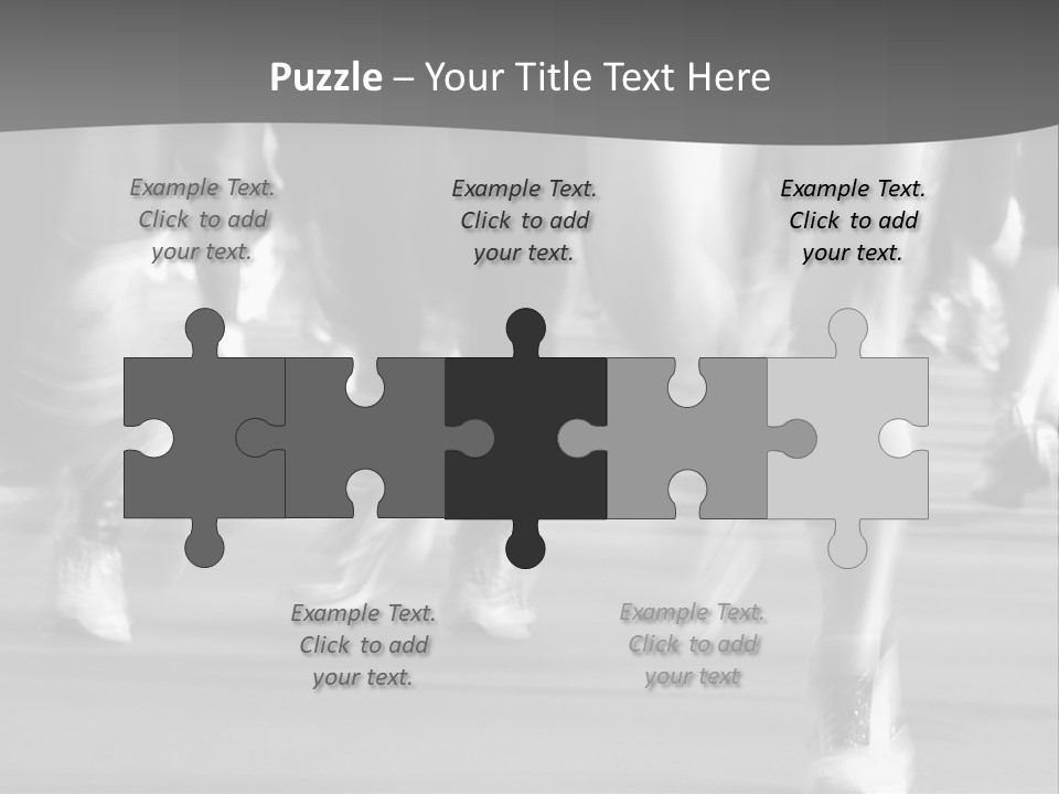 A Group Of People Walking Down A Street In Black And White PowerPoint Template