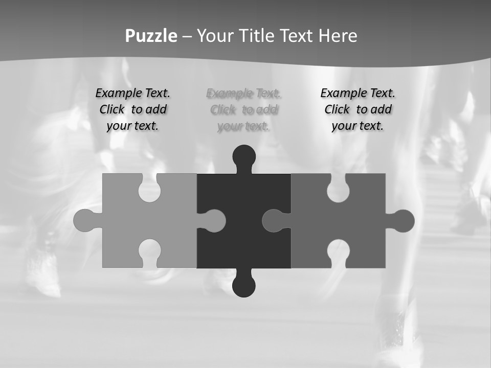 A Group Of People Walking Down A Street In Black And White PowerPoint Template