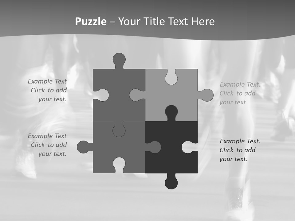 A Group Of People Walking Down A Street In Black And White PowerPoint Template