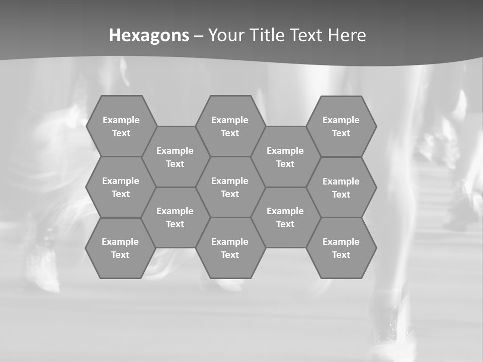 A Group Of People Walking Down A Street In Black And White PowerPoint Template