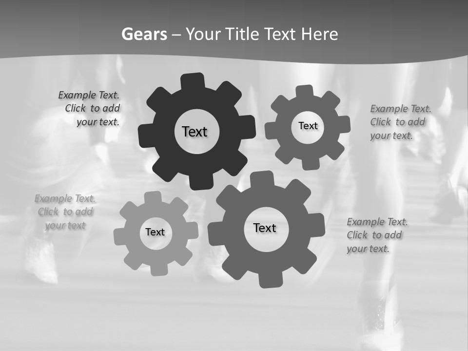 A Group Of People Walking Down A Street In Black And White PowerPoint Template