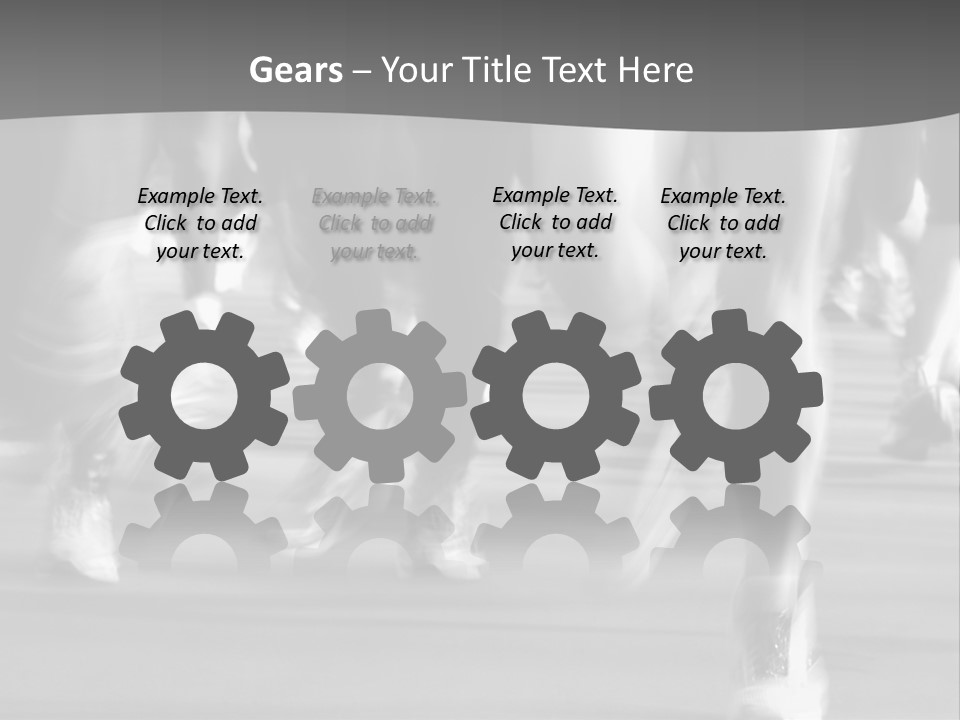 A Group Of People Walking Down A Street In Black And White PowerPoint Template