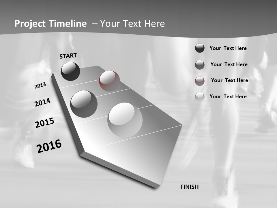 A Group Of People Walking Down A Street In Black And White PowerPoint Template