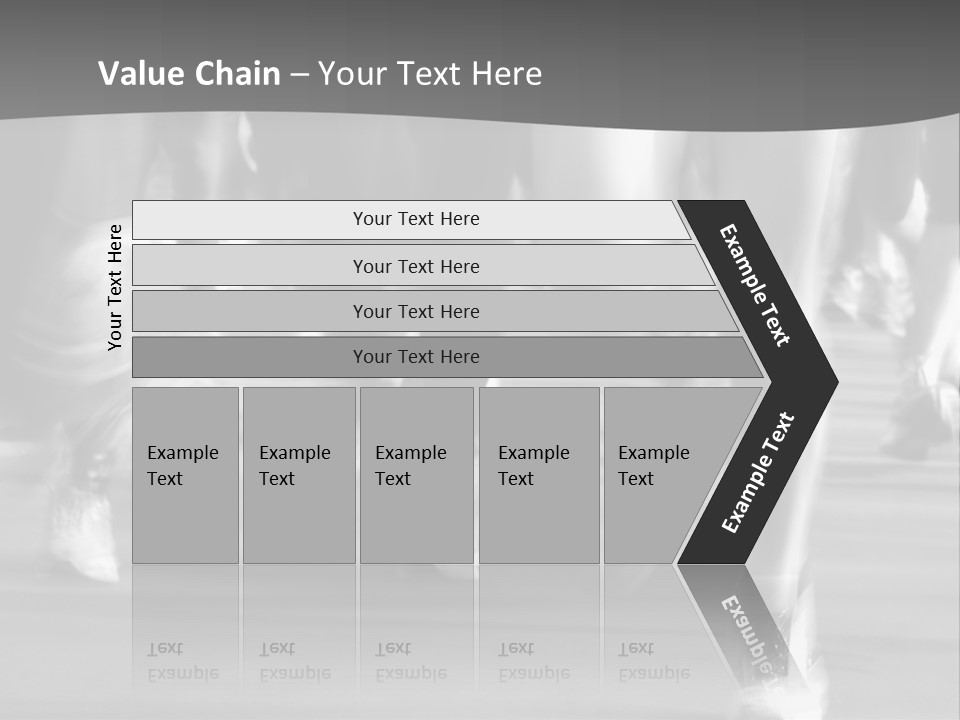 A Group Of People Walking Down A Street In Black And White PowerPoint Template