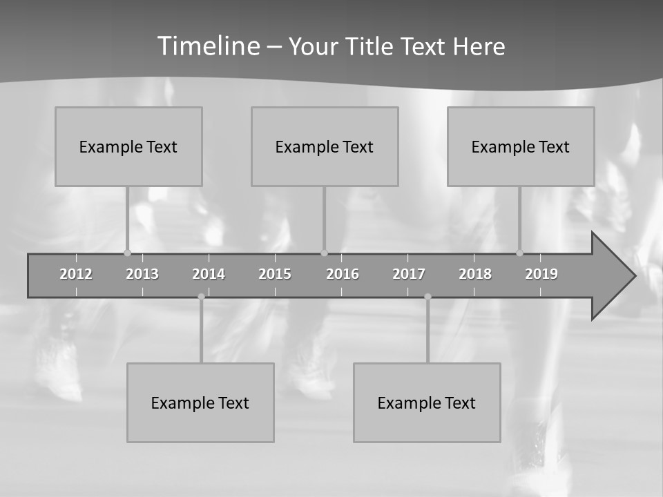 A Group Of People Walking Down A Street In Black And White PowerPoint Template