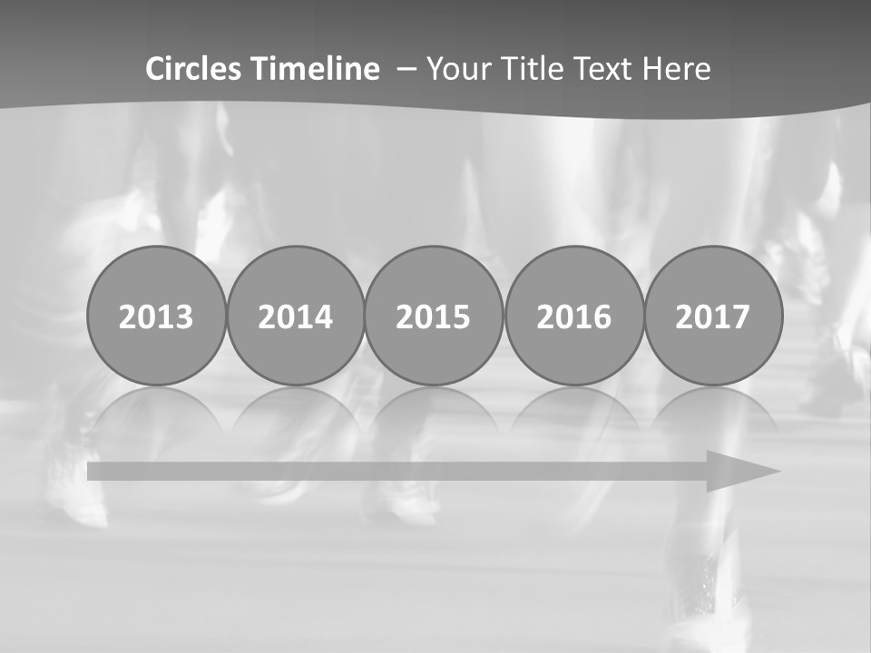 A Group Of People Walking Down A Street In Black And White PowerPoint Template