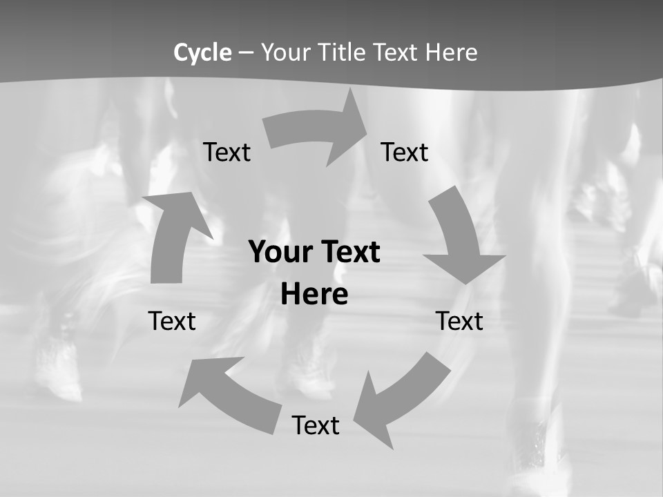 A Group Of People Walking Down A Street In Black And White PowerPoint Template