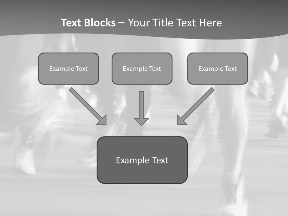 A Group Of People Walking Down A Street In Black And White PowerPoint Template