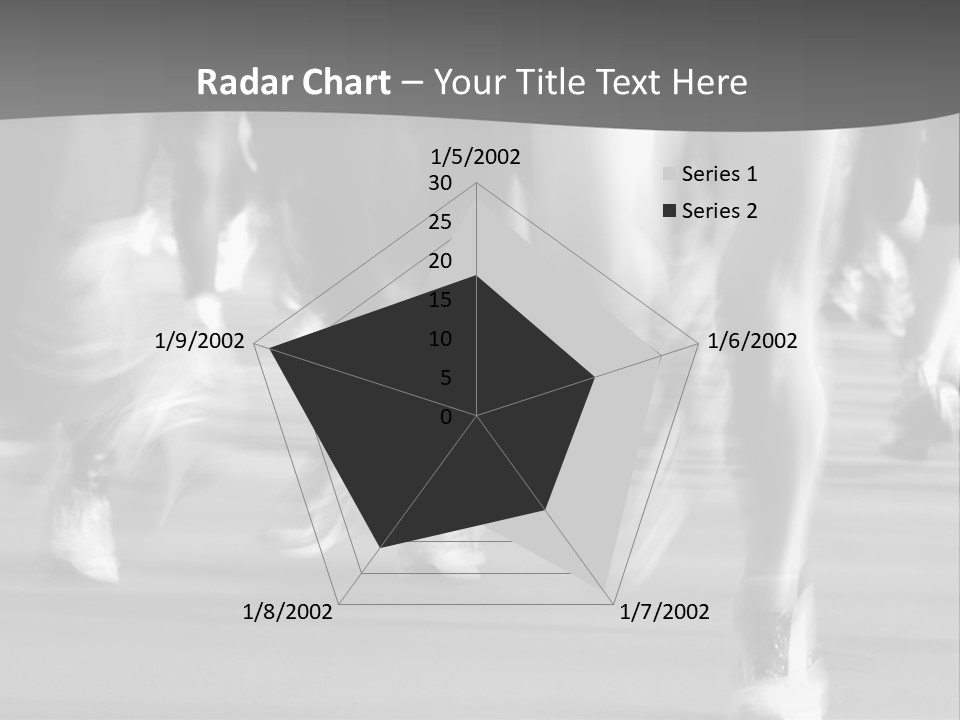 A Group Of People Walking Down A Street In Black And White PowerPoint Template