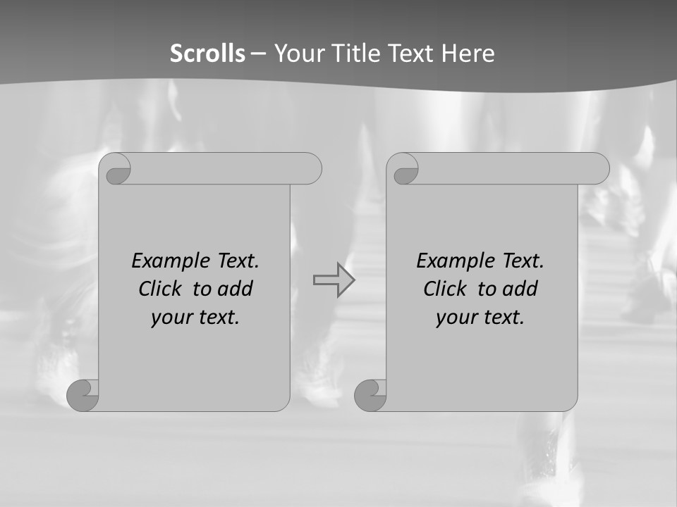 A Group Of People Walking Down A Street In Black And White PowerPoint Template