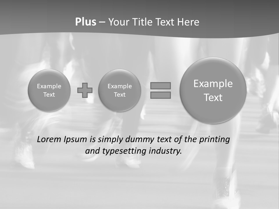 A Group Of People Walking Down A Street In Black And White PowerPoint Template