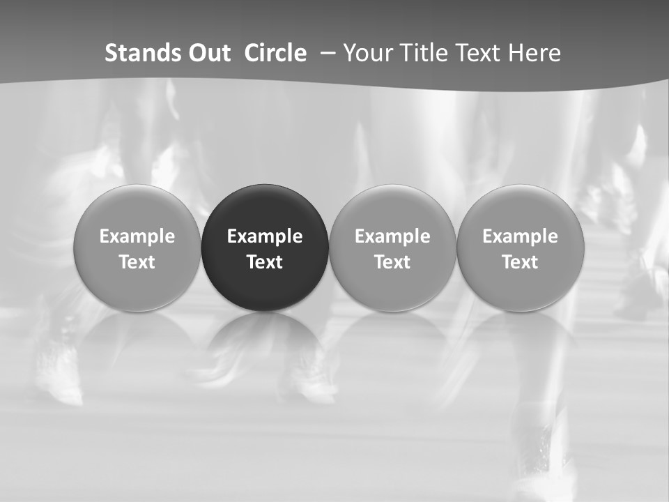 A Group Of People Walking Down A Street In Black And White PowerPoint Template