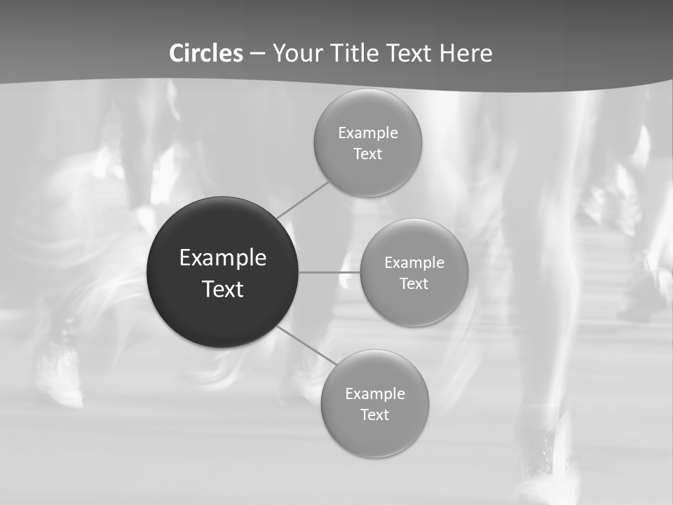 A Group Of People Walking Down A Street In Black And White PowerPoint Template