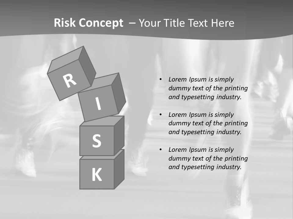 A Group Of People Walking Down A Street In Black And White PowerPoint Template