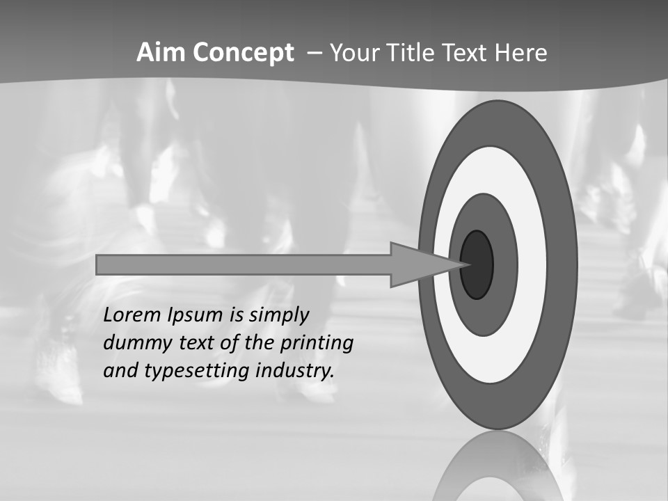 A Group Of People Walking Down A Street In Black And White PowerPoint Template