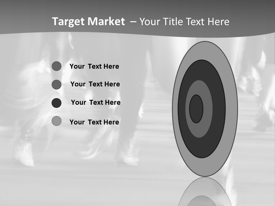 A Group Of People Walking Down A Street In Black And White PowerPoint Template