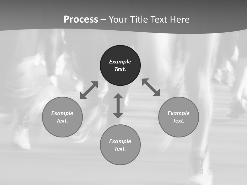 A Group Of People Walking Down A Street In Black And White PowerPoint Template