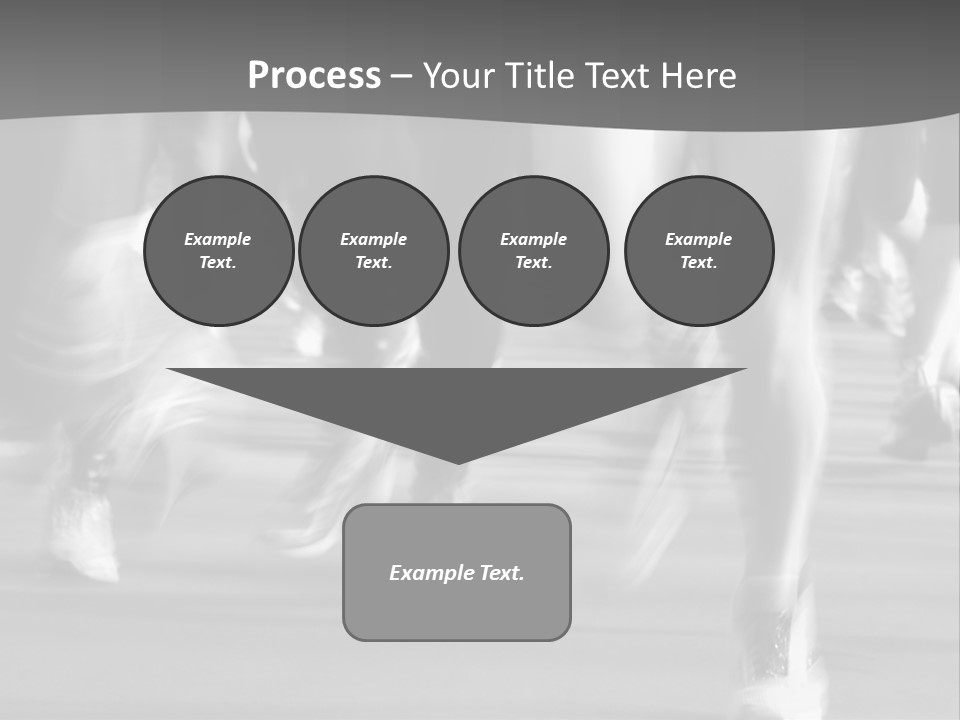 A Group Of People Walking Down A Street In Black And White PowerPoint Template