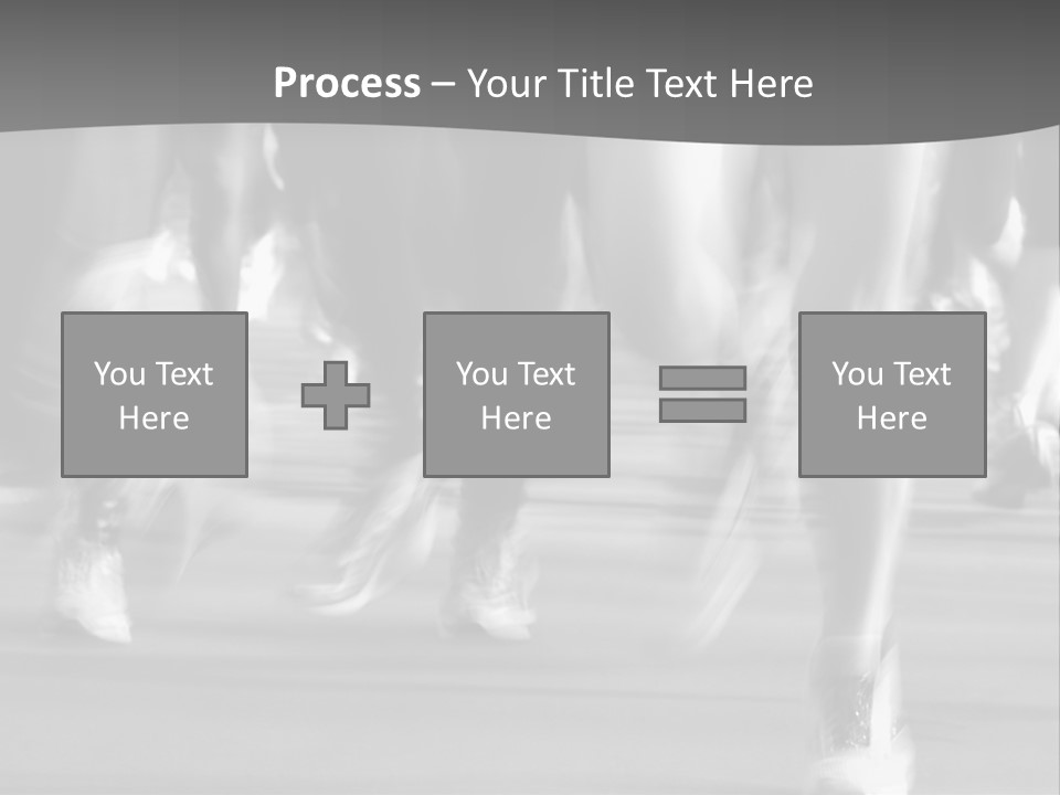 A Group Of People Walking Down A Street In Black And White PowerPoint Template