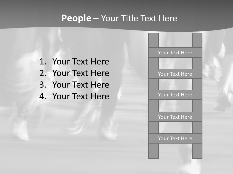 A Group Of People Walking Down A Street In Black And White PowerPoint Template