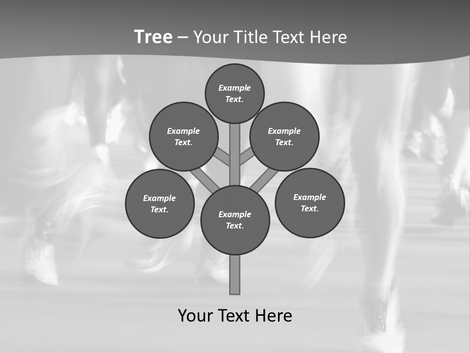 A Group Of People Walking Down A Street In Black And White PowerPoint Template