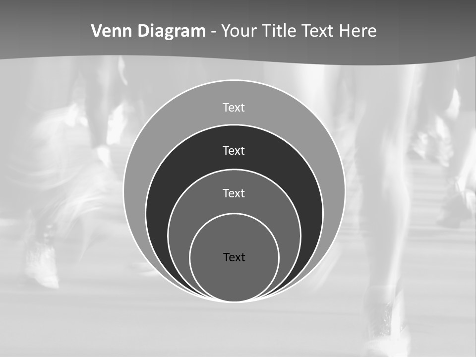 A Group Of People Walking Down A Street In Black And White PowerPoint Template