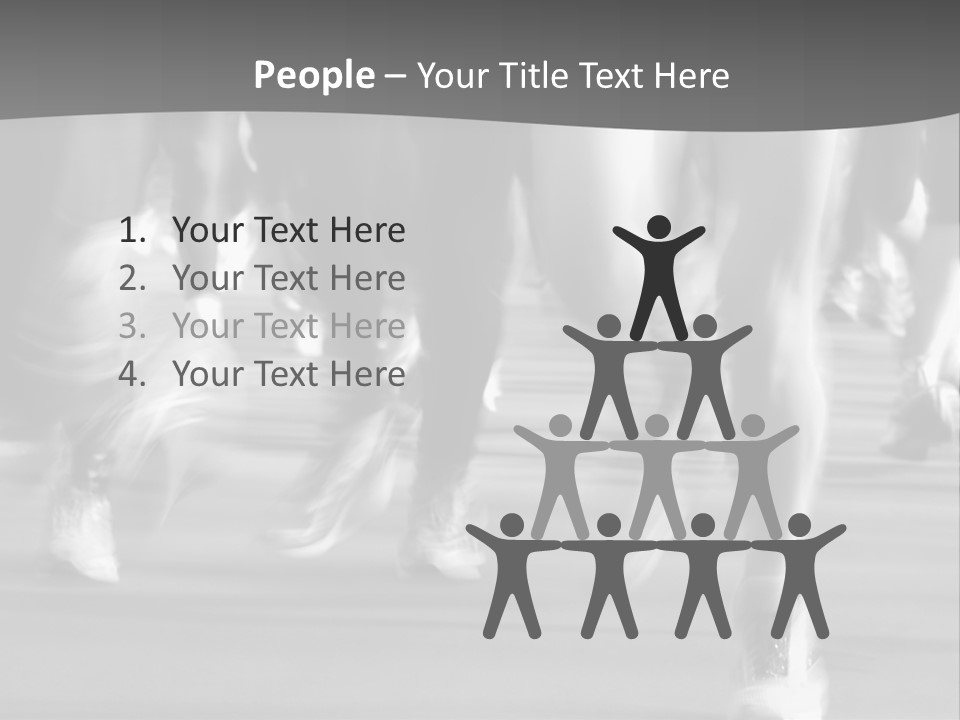 A Group Of People Walking Down A Street In Black And White PowerPoint Template